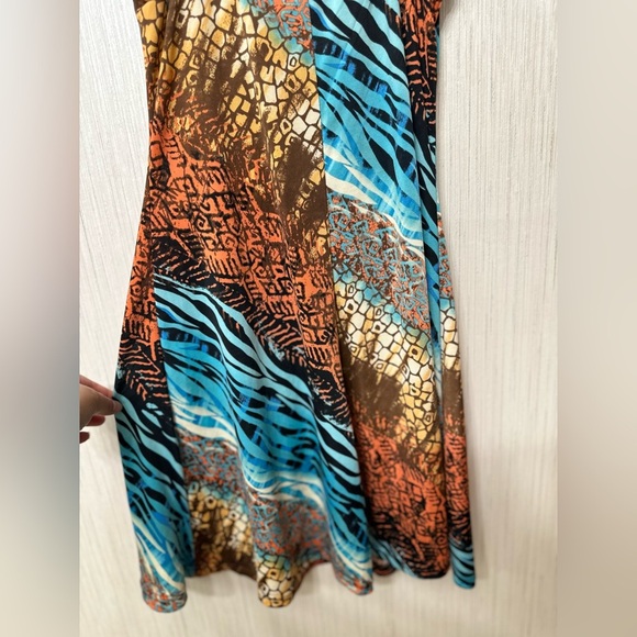VENUS Y2K Colorful Animal Print With Iridescent Stones Vneck Front Size S - Picture 4 of 8